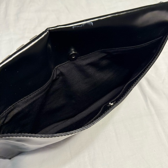 Rafe Studded Rivet Large Smooth Leather Clutch Handbag Pouch Envelope Embellish - Picture 3 of 10